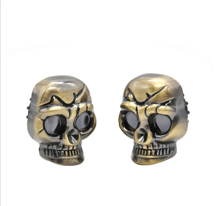 Skeleton Silver Tone Plastic Alloy Smoking Grinder Skull Shaped Herb Cigarette Tobacco Storage Abrader Crusher Accessories Tools2230225