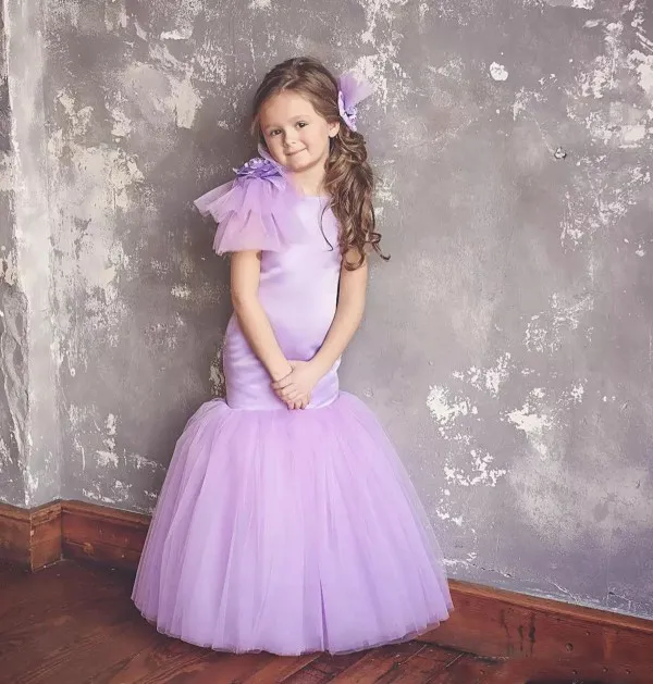 Trumpet flower girl dress sale