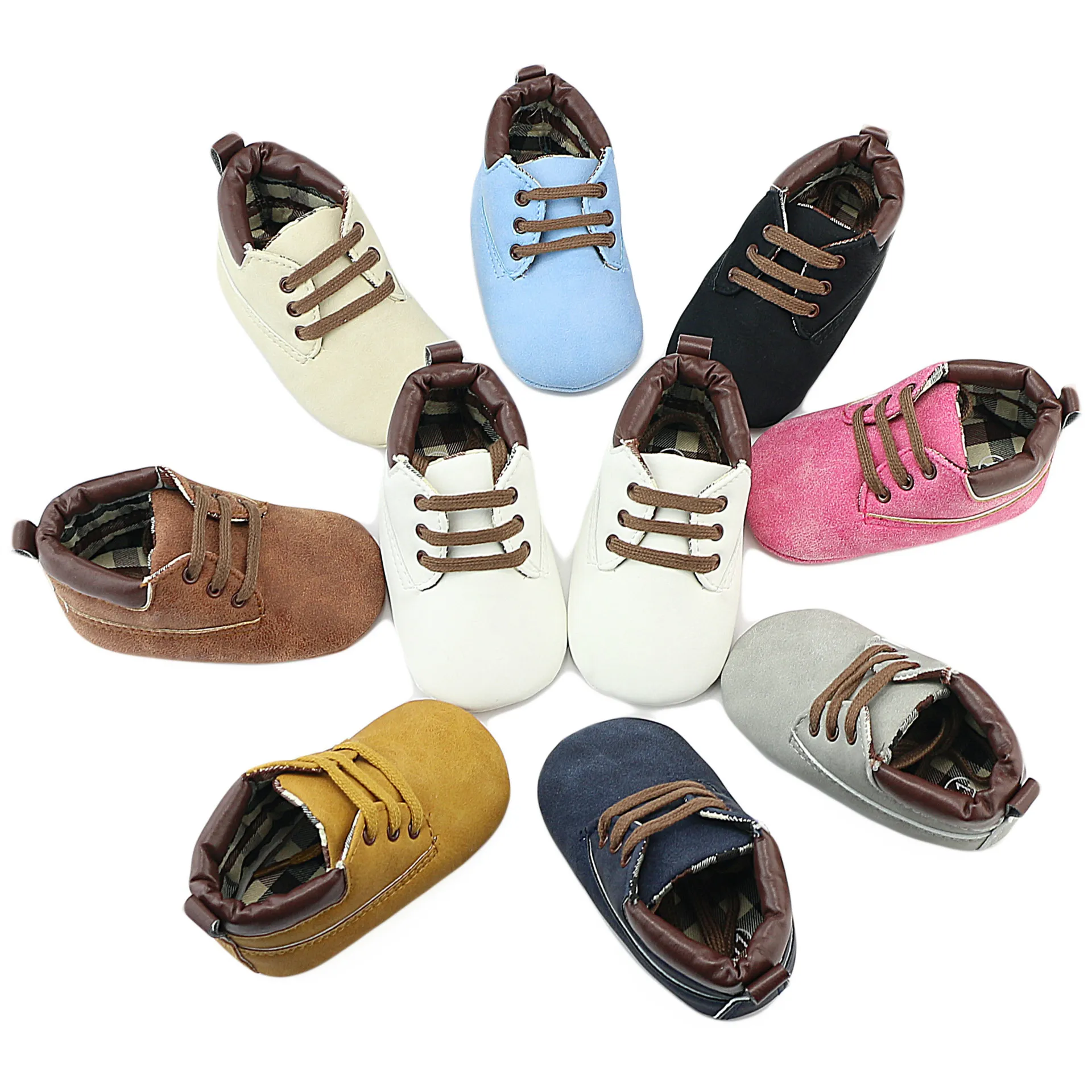 Prettybaby Baby Comfortable 9 Colors Soft PU Sole High-Tops Little Kids First Walker Toddler Footwear Infant Winter Boots Baby Shoes