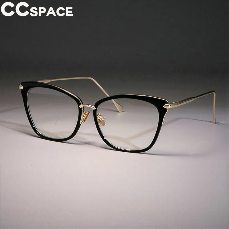 Lady Sexy Cat Eye Bril Frames Dames Retro Big Bril Legering CCSPACE Merk Designer Optische Mode Computer Glasses 45369