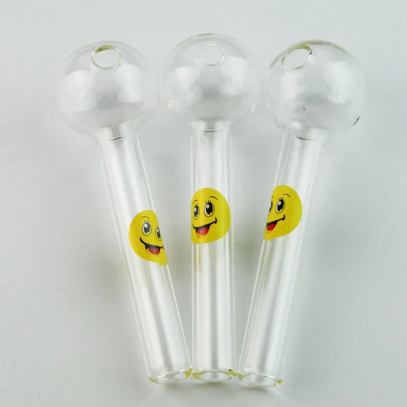 Hot Sale Smile Pyrex Oil Burner Glass Spoon Hand Pipe Tobacco Pipes for Smoking Accessories SW15