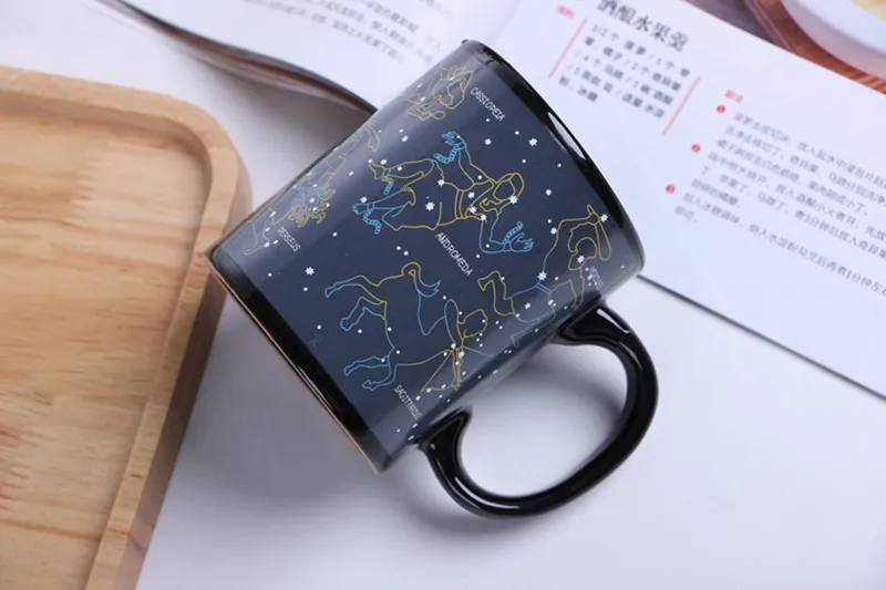 Creative 12 Constellation Color Changing Cups Heat Reactive Ceramic Mugs Tea Cup Milk Coffee Water Mug