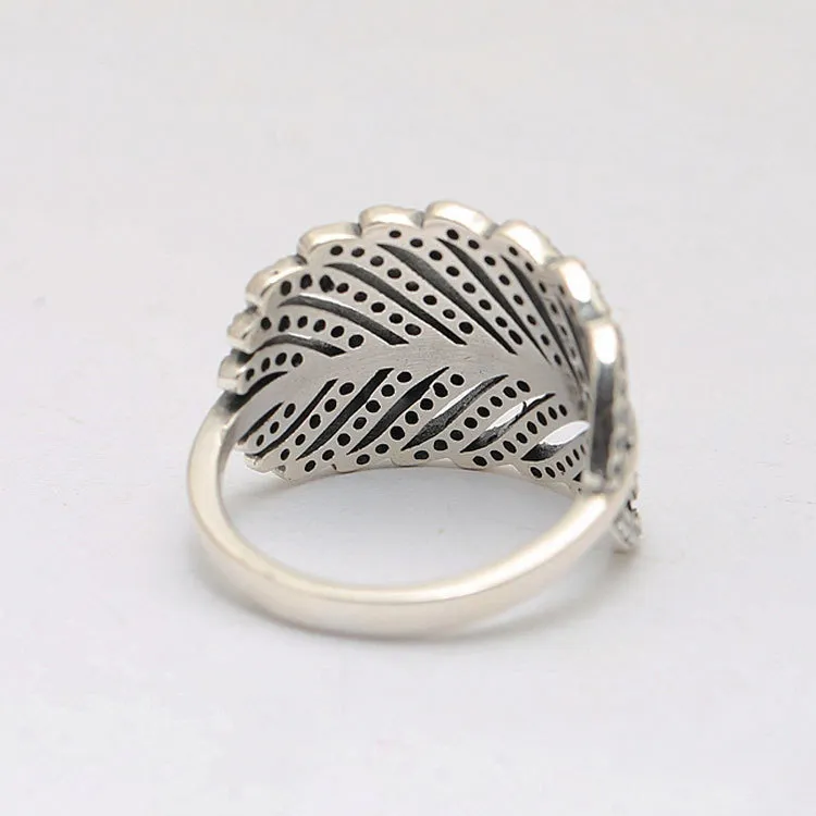 925 Sterling Silver Feather Rings with Clear CZ Diamond fit style Jewelry for Women 18K Rose Gold Crystal Wedding Ring8605849