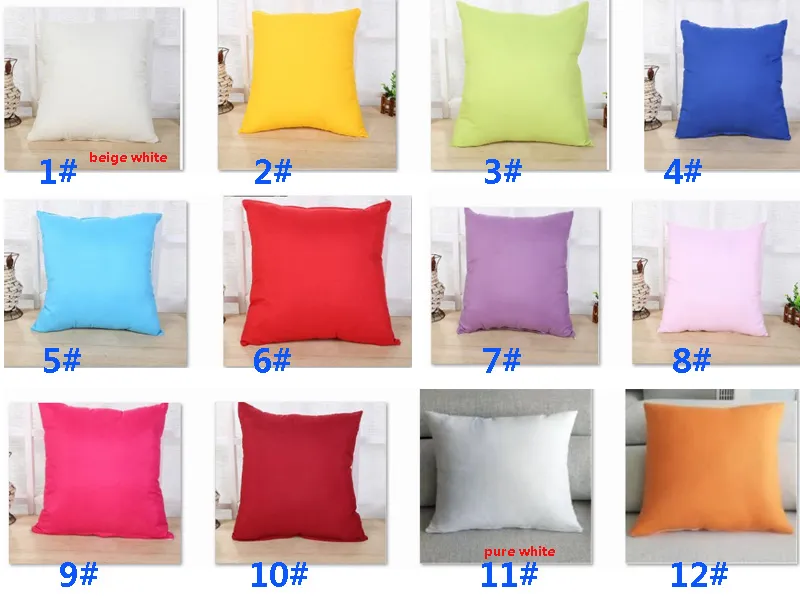 12 Kolory zwykłe rzut poduszki obudowy pokrywa puste polyster domowa sofa poduszka pokrywa samochodowa home decor xmas prezent 45 * 45 cm hh7-944