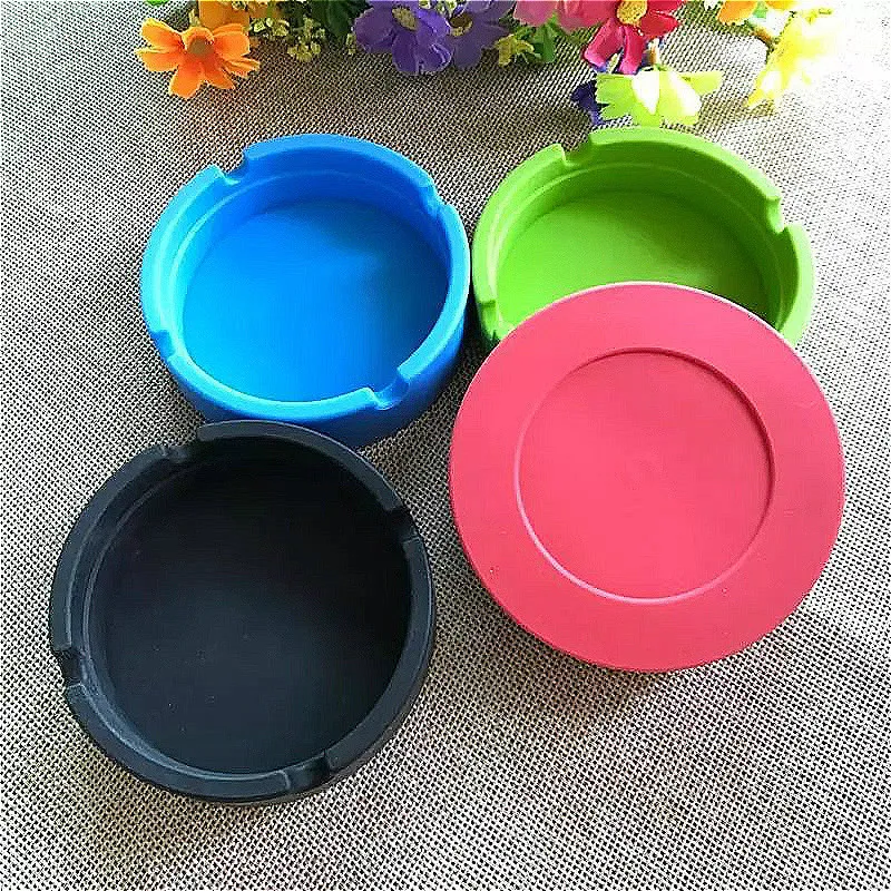 Cendrier rond en Silicone, écologique, Portable, pour voitures, maison, accessoire de fumée, résistant à la chaleur, pratique c525