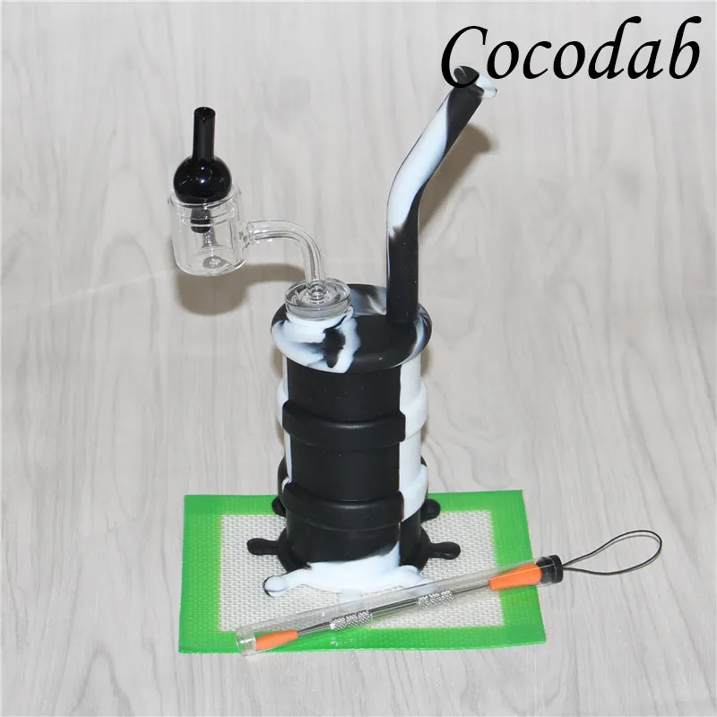 Nargile Mini Silikon Yağ DAB Rigs Balmumu Dabber Aracı Silikon Paspaslar Termal Bangers Nail Cam Kabarcık Karbası Kap Kuvars Banger Çivi