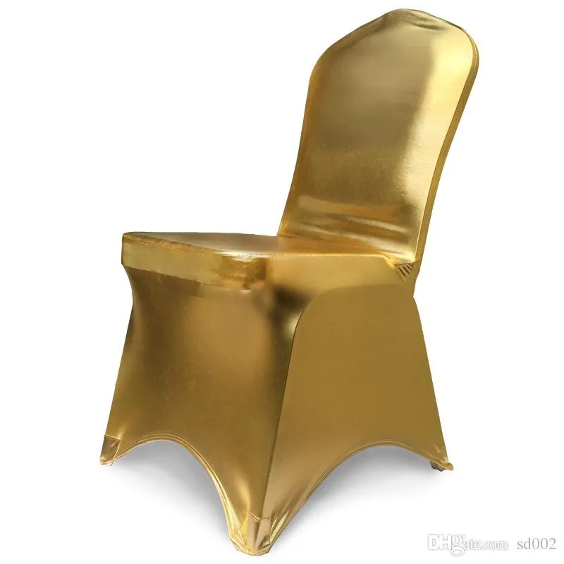Классическая эластичность чехлы на сиденья высокого класса сплошной цвет форма арки позолота чехлы на стулья для свадебного банкета отель поставляет 13rl BB