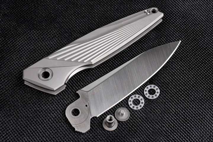 High End Flipper Folding Mes M390 Satin Blade TC4 Titaniumlegering Handvat Kogellager Snelle Opening EDC Pocket Messen