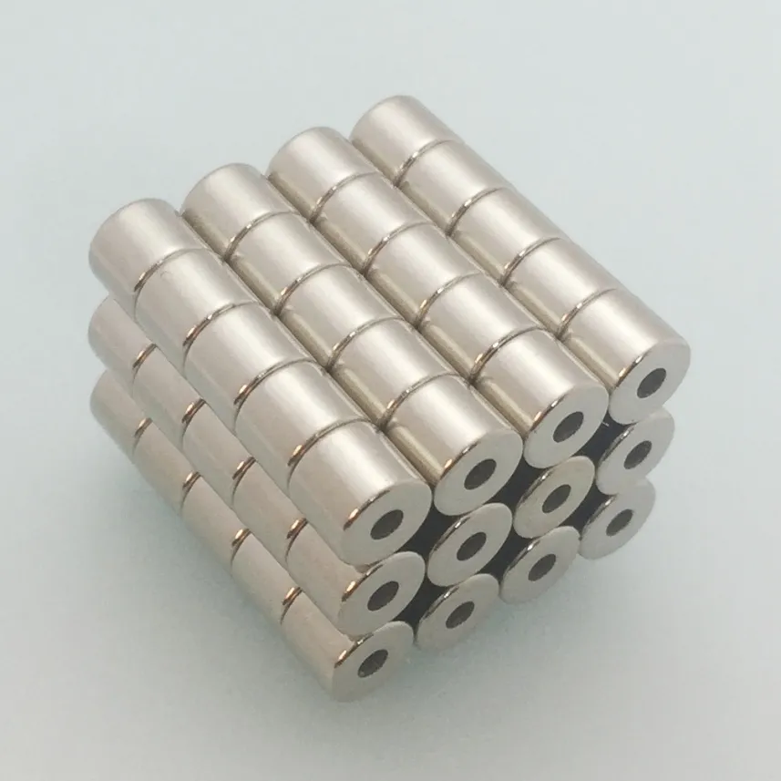 XICIMAG 50pcs Dia6-dia2x5mm Loch 2mm kleine runde NdFeB  Neodym-Ring-Magneten N50 super leistungsfähige starke seltene Erde NdFeB  Magnet