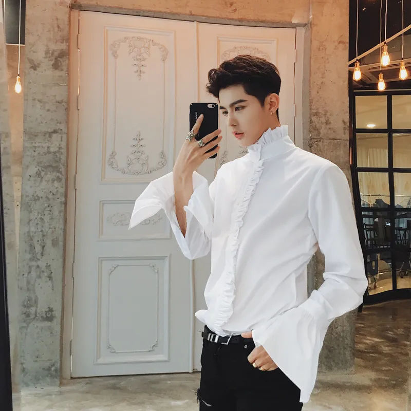 Mejor Precio En A Granel Chemise Gothique A Volants Blancs Noirs Camisa Decontractee Du Printemps 2024 Pour Hommes Envio Gratuito DHgate Moins Cher Que Fusalp