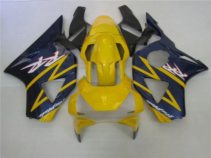 7 Geschenke Verkleidungsset für Honda CBR900RR 2002 2003 CBR954 Blau Gelb Verkleidungsset 02 03 CBR954RR CBR 954RR QR58