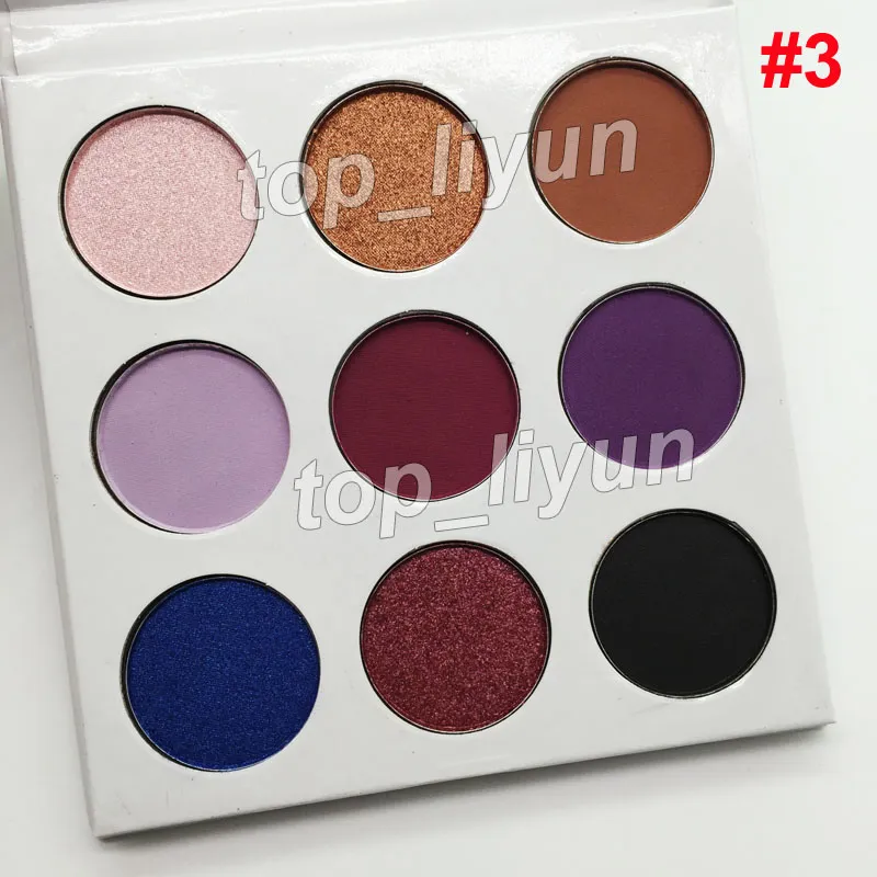 Novo 9 cores Paleta de sombras para olhos prensada em pó 4 Estilos Bronze de sombra + Borgonha + roxo + Paleta de mel azul DHL grátis DHL