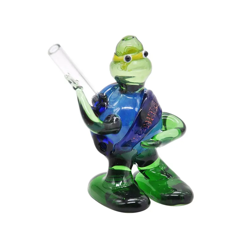 Newest Mini Pipe Glass Colorful Turtle Shape High Quality High Temperature Resistance Smoking Hand Made Pipe Tube Unique Design