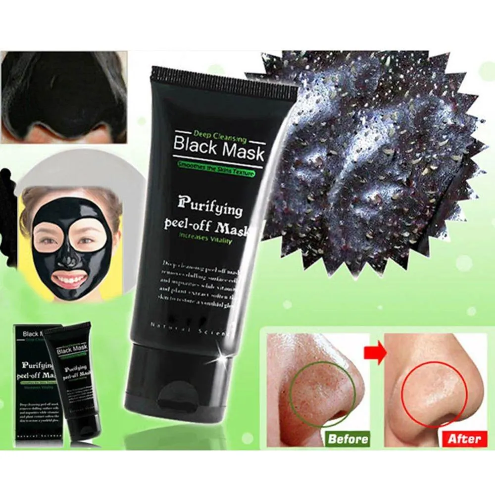 Głębokie oczyszczanie Oczyszczanie Odtórka Off Mud Blackhead Maska twarzy Czarna maska ​​Usuń czarny głowicy makeup piękno 50g