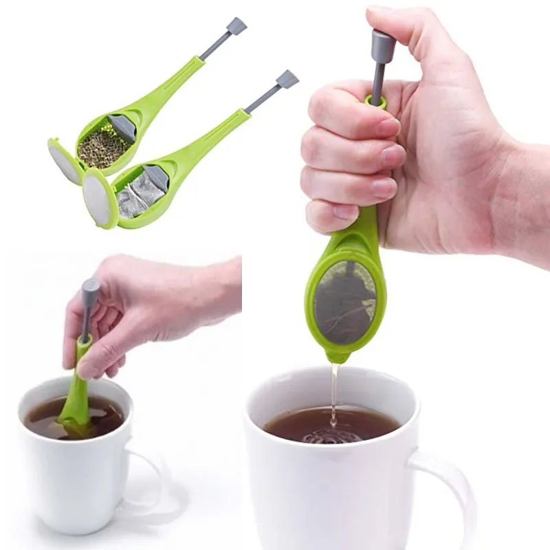 Tea Silter Filter Smak Totalt Tea Infuser Verktyg Swirl Steep Stir Press Hälsosam Herb Tea Kaffe Tillbehör Gadget