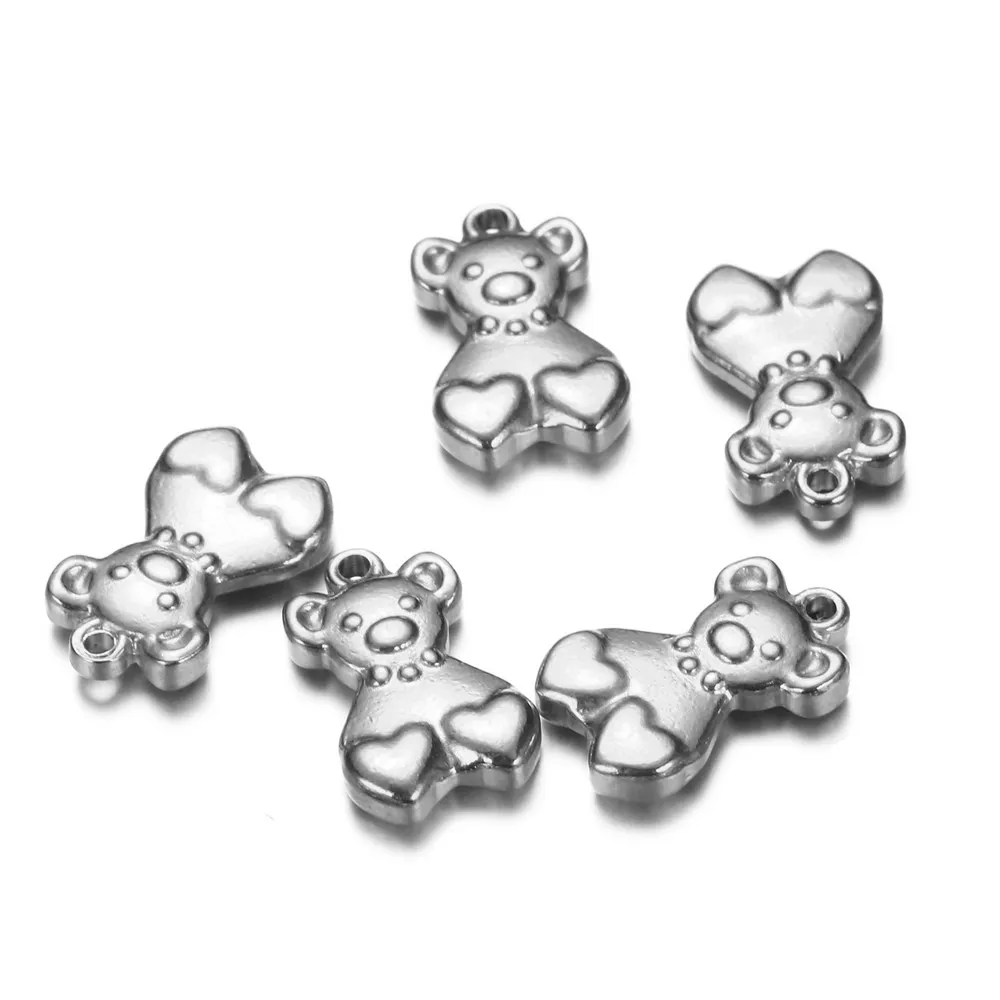 / parti 11 * 17mm Silver / Guldplätering Bear Charms Pendant för smycken Resultat för DIY Tillbehör Grossist