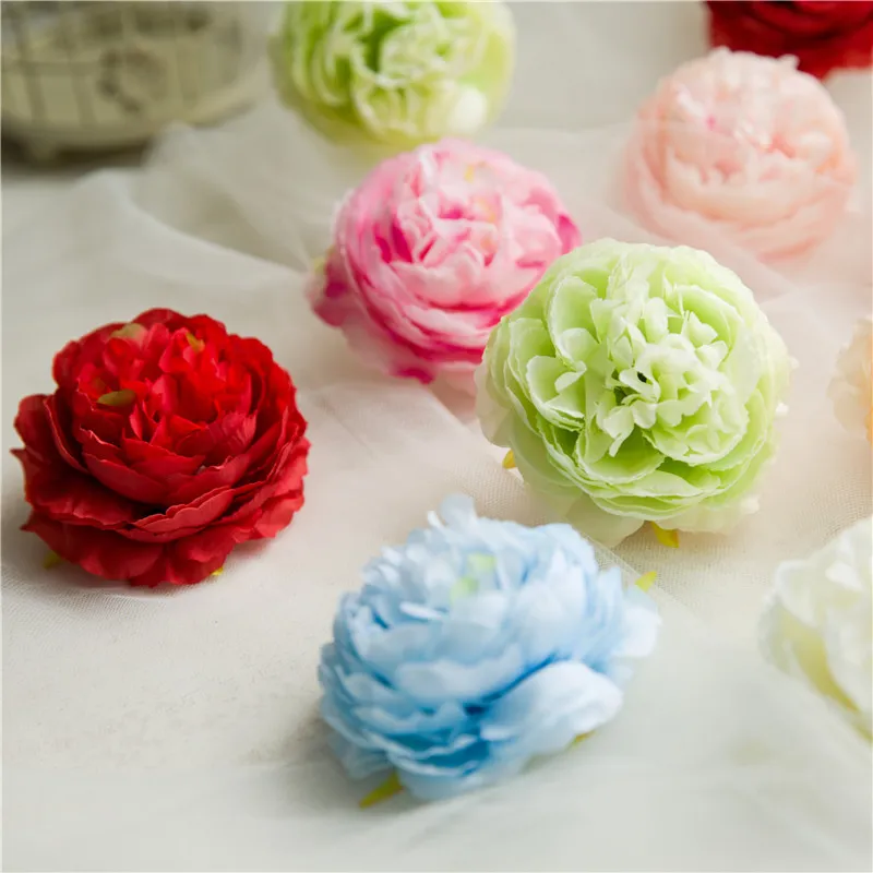 Artificial Flowers Heads Hydrangea Peony Flower Silk Artificial Flowers Wall For Wedding Decoration Background Wall birthday272s