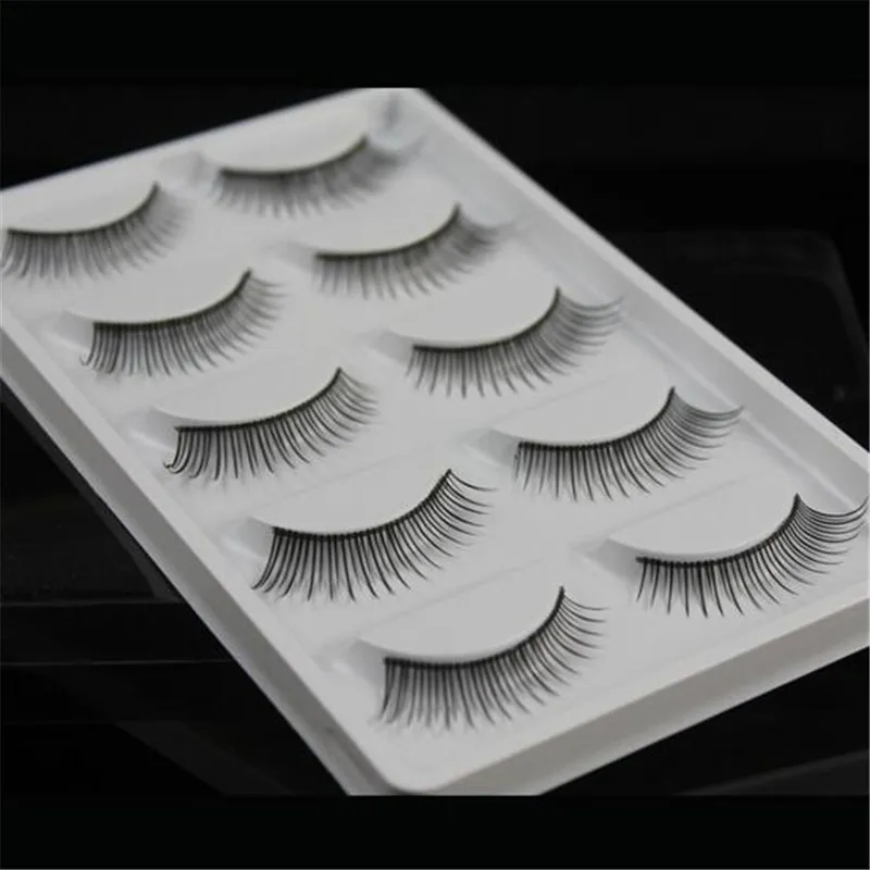 5 pairs Natural False Eyelashes Handmade Makeup Long Thick Black Extension Eye Lashes crisscross eyelash cheap Free Shipping