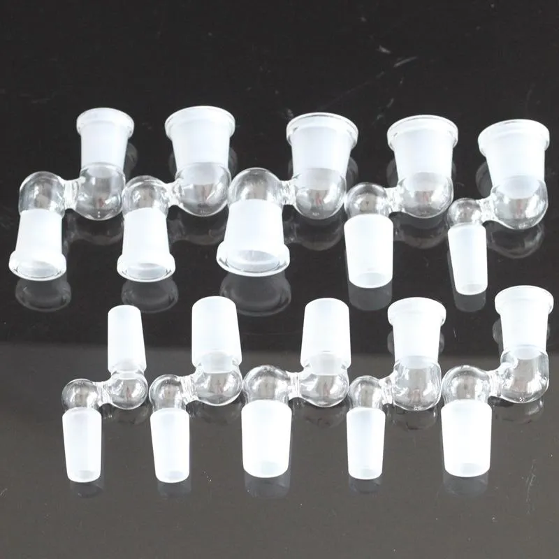 en stock 90 degrés verre drop down adaptateur accessoires fumeurs femelle mâle 14mm 18mm à 14mm 18mm femelle mâle rapide