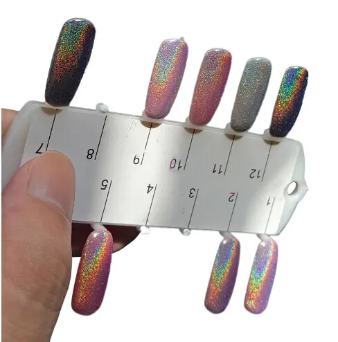 Partihandel 3D Nail Glitters Holografisk Laser Glitter Rainbow Pigment Manicure Chrome Pigment Nail Art Sequins Nail ManicureTools