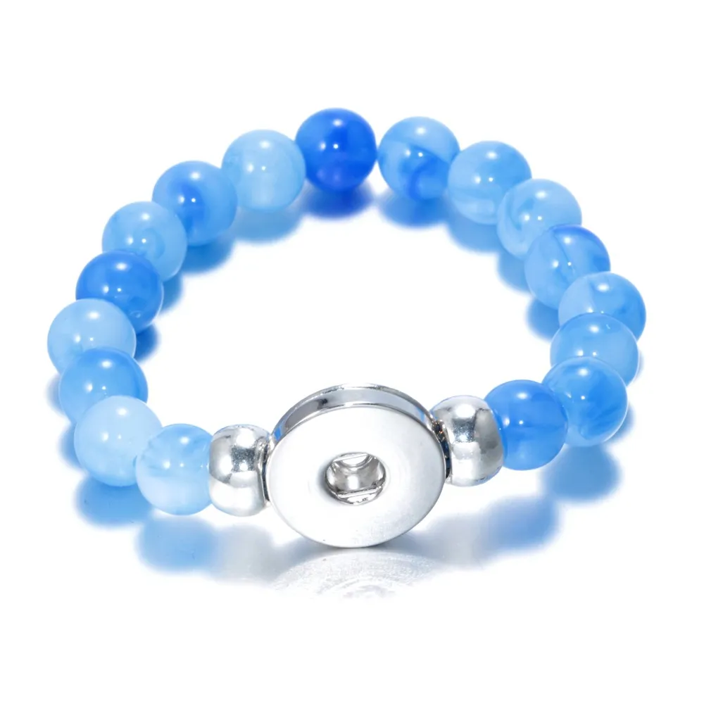 Bracelet de perles Noosa élégant bricolage, perles en pierre naturelle, bracelets adaptés à 18mm, bouton pression, bijoux 10 Styles