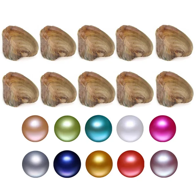 Partihandel 2018 Ny 6-8mm Naturligt sötvatten Akoya Pearl Oyster med vattendroppar Lösa pärlor för DIY smycken gör vakuumförpackning