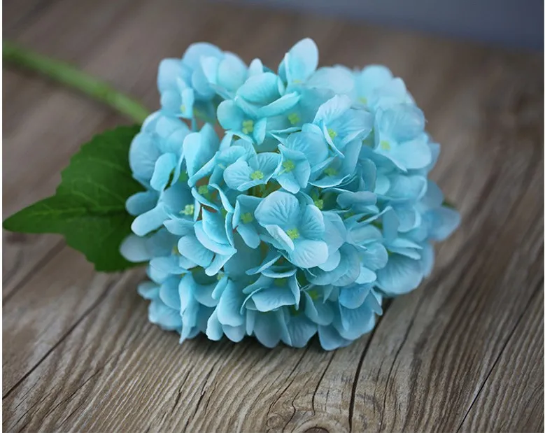 Artificial Hydrangea Flower Head 56cm Fake Silk Single Real Touch Hydrangeas for Wedding Centerpieces Home Party Decorative Flowers