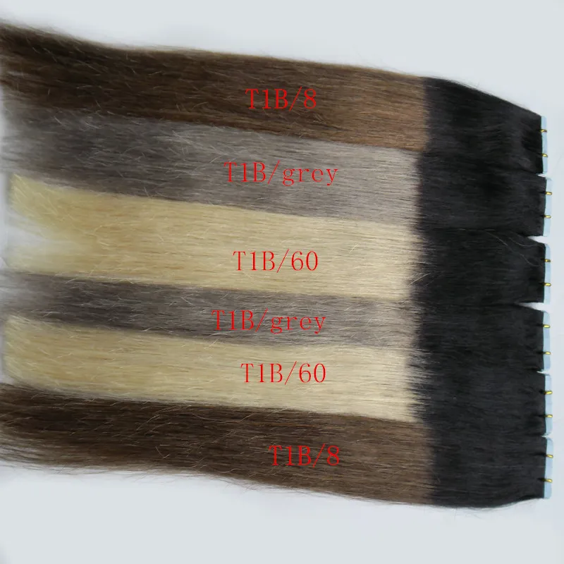 Rak 40st per paket Ombre Balayage Hot Sale Color # 1B # 613 Blond Real Human Hair Extensons 40pcs Blond Remy Tape In Hair