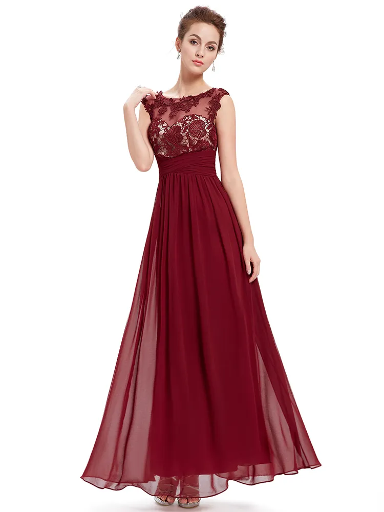 Modest Chiffon A-Line sleeve bridesmaid dress for Wedding - and Elegant Formal Gown for Maid of Honor and Wedding Guests (HY4256)