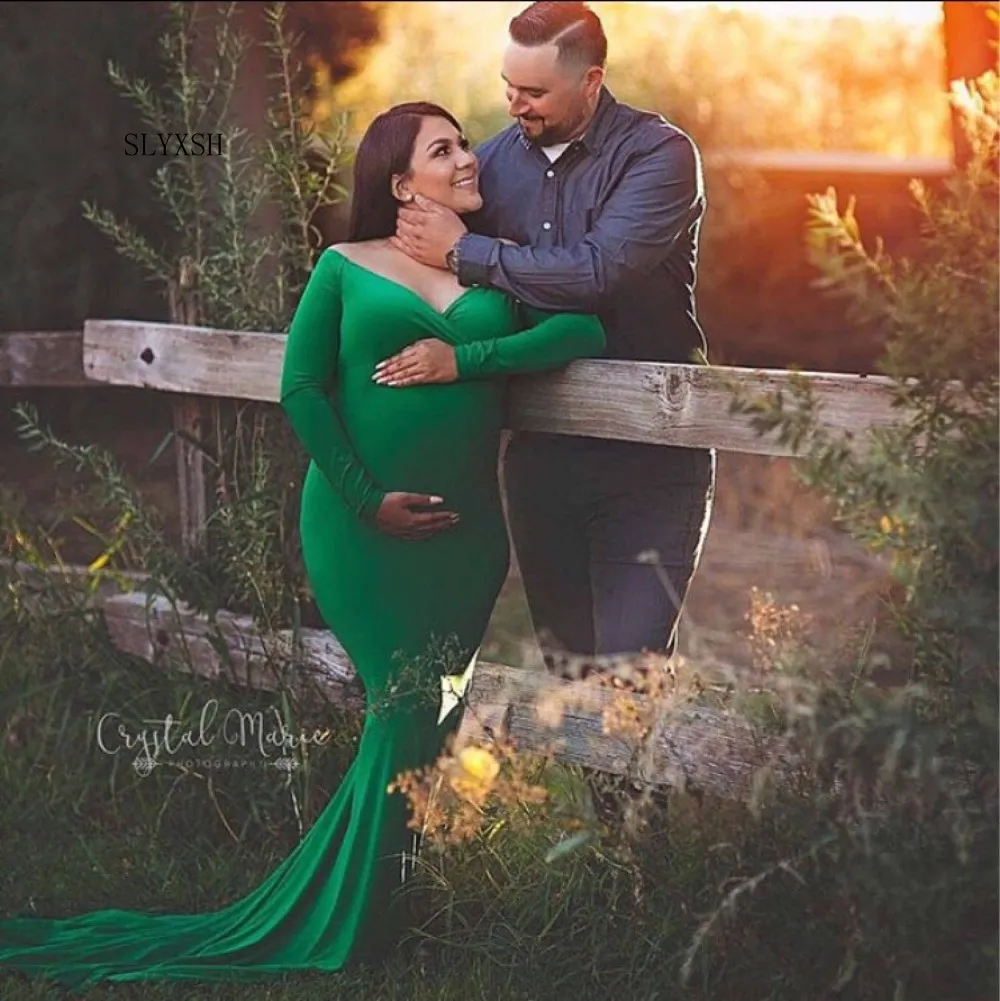 Coon Maternity Jurken Moederschap Fotografie Props Dames Lange Maxi Jurk V-nek Zwangerschap Jurk Baby Shower Jurk