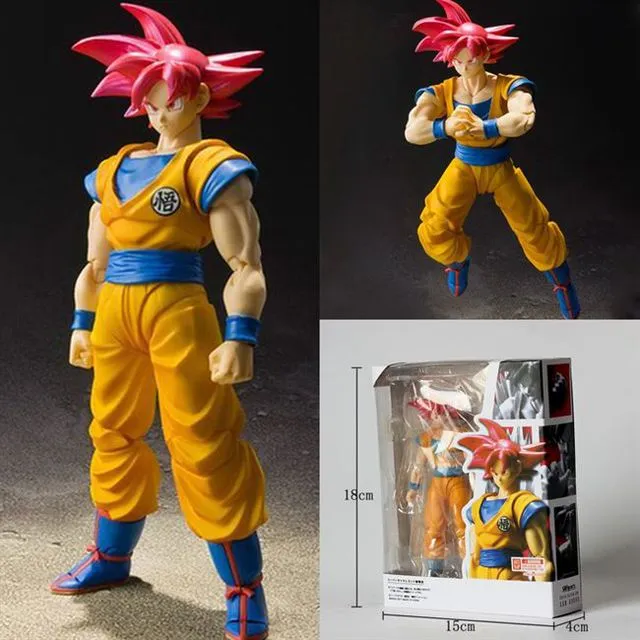 BANDAI SHF Anime Dragon Ball Z Super Saiyan Una súper mirada de pelo rojo Adorno de BANDAI SHF Anime Dragon Ball Z Super Saiyan Una súper mirada de pelo rojo Adorno de