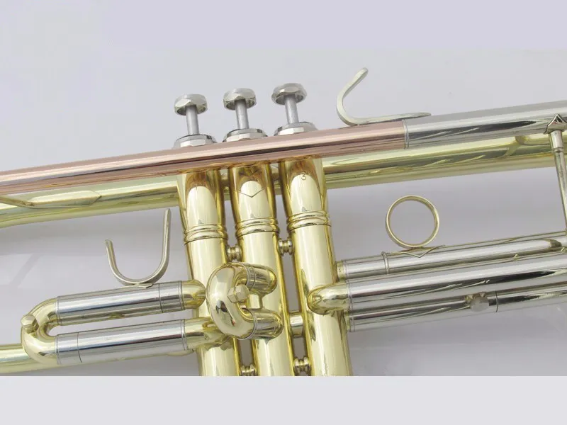 Profesjonalny TR 800G BB Trumpet Gold and Silver Laked Plated Mosiądz wysokiej jakości instrument muzyczny z ustnikiem