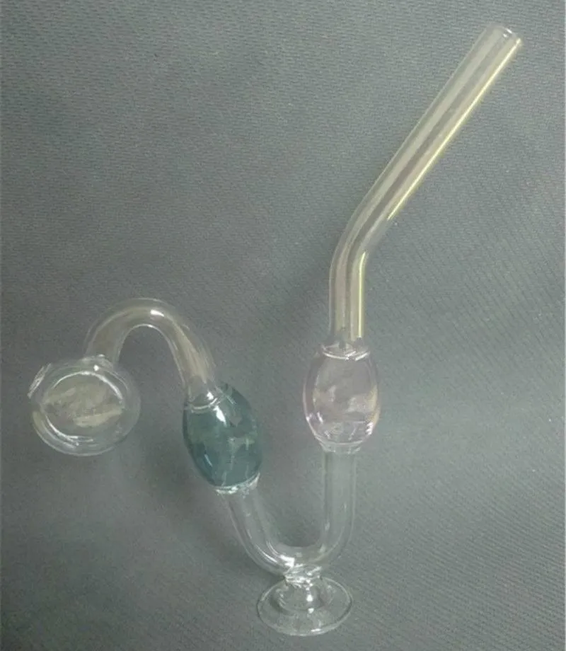 Nuovo design Tubi di vetro colorati a forma di serpente Bong Bruciatori a nafta 20cm Tubi di acqua di tabacco in vetro spesso di grandi dimensioni fumare Narghilè Pipa con base P01