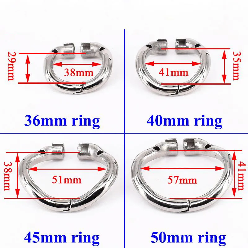 Design Piccoli dispositivi di castità maschile 2/16 Gabbia curva in acciaio inossidabile Mens Virginity Lock Cintura di castità Gioco adulti Giocattoli del sesso