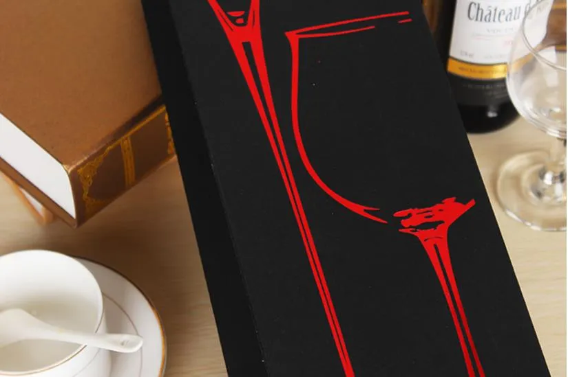 Горячая продажа сумка черный картон портативный красное вино сумки универсальный двойной стороне позолота пакет чехол SN1039