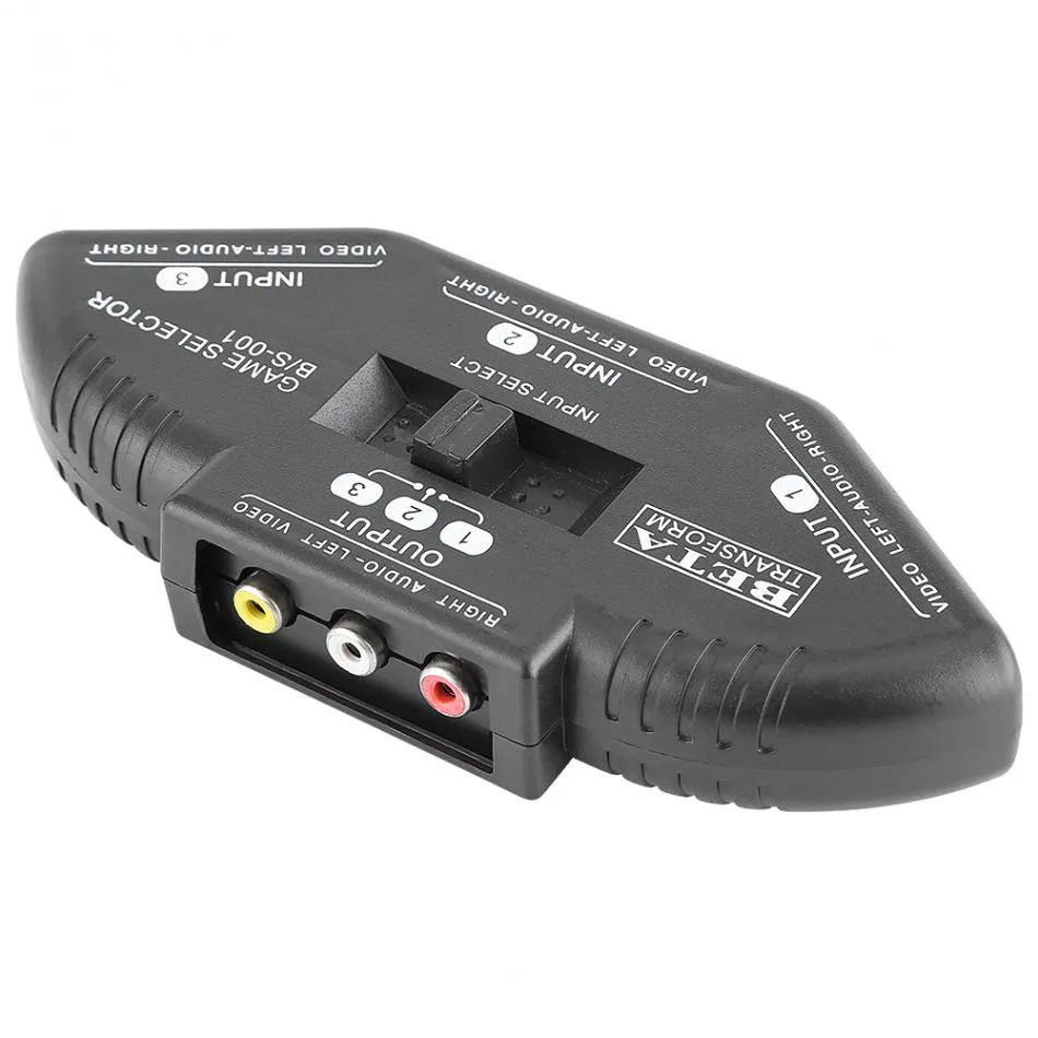 Livraison gratuite 3 en 1 sortie signal audio vidéo AV RCA commutateur sélecteur boîte convertisseur séparateur pour DVD VCD magnétoscope DV projecteurs