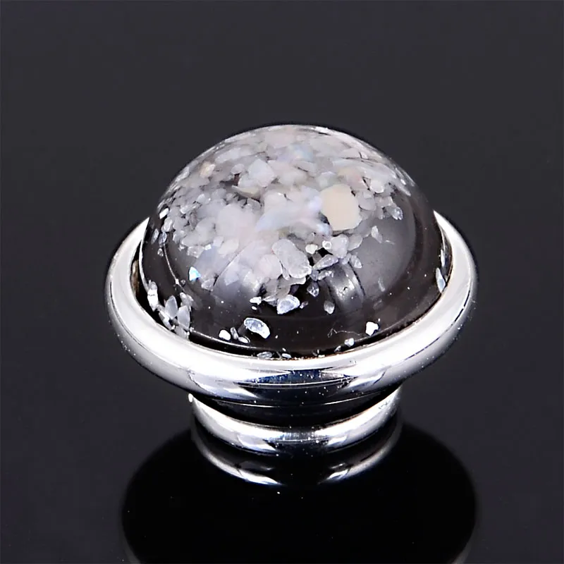 Cabochon en résine conçu en laiton avec copeaux de coquillage pour bracelets à charme de bricolage Bague de collier 925 Platage en argent Kameleon Jewelpo5002226