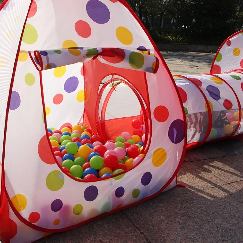 Tenda Gioco Parco Giochi con Tunnel Piscina Giocattolo Bambini Pop-Up  Pieghevole