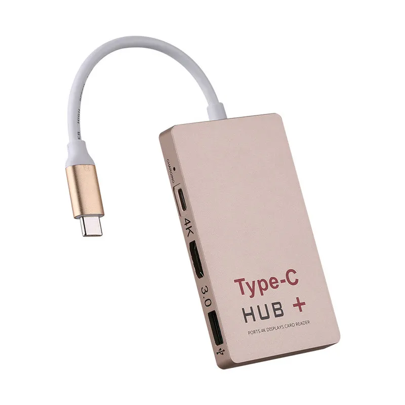 Freeshipping Nowy USB 3.1 Type-C Turn 4K H-DM-I USB 3.0 HUB USB-C Ładowanie S-DCard Reader Adapter Cable Adapter