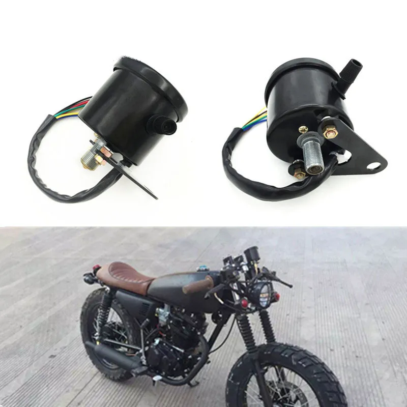 TKOSM Velocímetro para motocicleta, odômetro, atv, scooter, retroiluminado, medidor de velocidade dupla com indicador LED DC 12V 0160kmh8512512