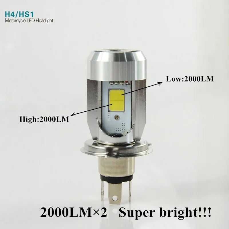 Pampsee H4 Led Headlight Hs1 Led Motorbike Bulbs Led Motorcycle Moto Light  High Low 20W COB 12V 6500K 2500K Motobike Head Lamp M4 From Pampsee, $10.27