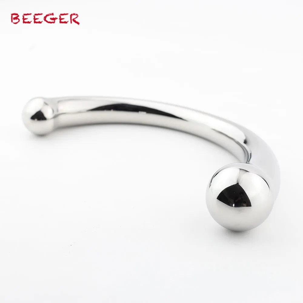 BEEGER O Cromo Crescente Vibrador, Próstata Massageador Clitóris Estimulador Aço Inoxidável G Spot Plugue Anal Y18110106