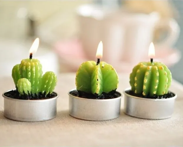 Cactus Geurkaars Groene Vlees Plant Home Interieur Scent Candles Romantisch Groen Kaars Theelicht Kaarsen Mini Mooie Gift Wen5477