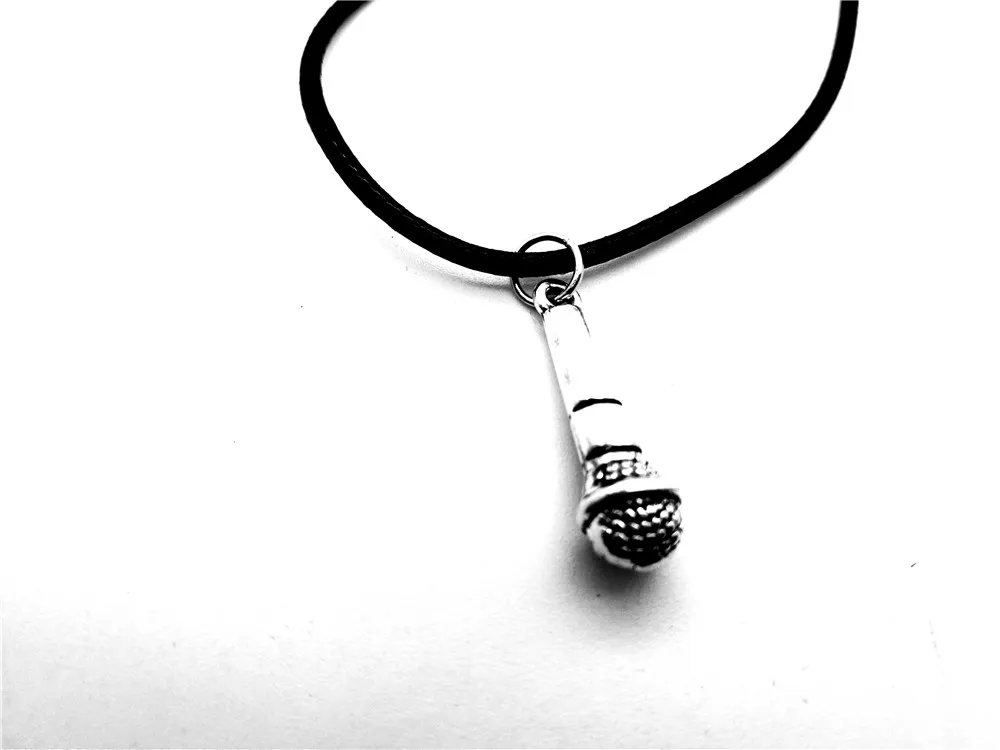 Vintage Microphone Pendant Necklaces Hip Hop Rapper DJ Jewelry