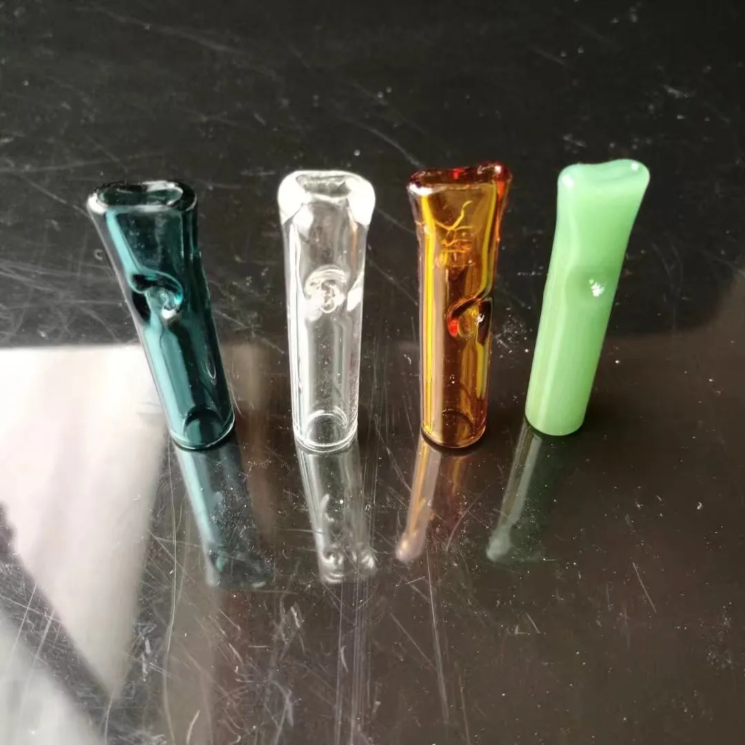 Color glass suction nozzle Wholesale Glass bongs Oil Burner Glass Water Pipes Oil Rigs Smoking Free