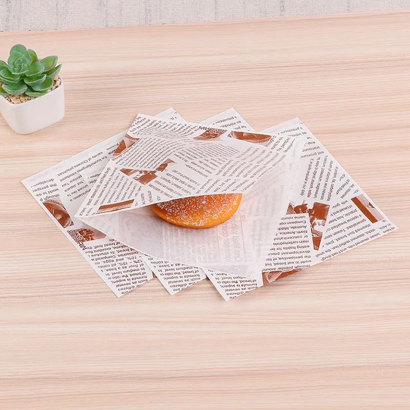 16.5x14.5cm sac d'emballage en papier Kraft résistant à l'huile sandwich beignets sacs pour boulangerie pain alimentaire sacs Triangle blanc marron 100 pièces