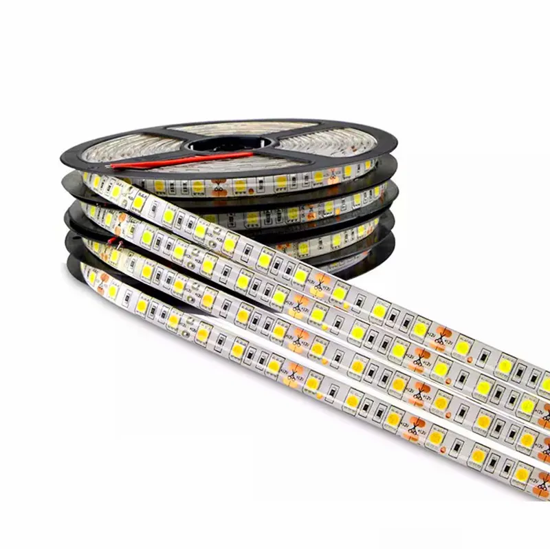 DC 12V 5M 300LED IP65 IP20 ej Vattentät 5050 SMD RGB LED Strip-ljus 3 rad i 1 högkvalitativ lampa Tejp för hembelysning