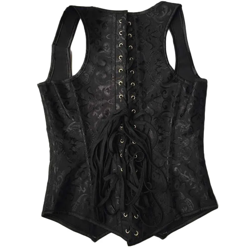 Black Textured Satin Boning Detail Corset