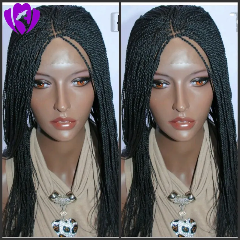 Lindo Senegalês Twist WIG peruca dianteira do laço sintético Cor 1B # 2 # 4 loira trançado peruca para as mulheres negras 10-30 polegadas estoque