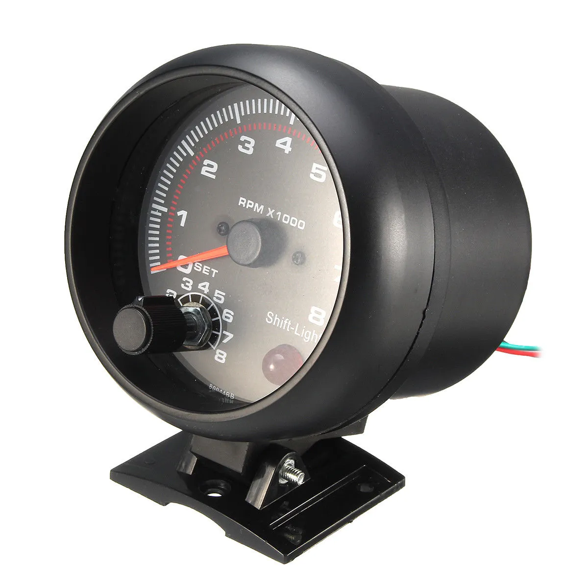 Universal 12V 3.75 '' Bil Auto Tacho Rev Counter Gauge Tachometer w / Red LED RPM Light